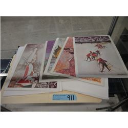 6 Vintage Prints on Heavy Paper