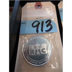 One Troy Ounce .999 Fine Silver RPM Round