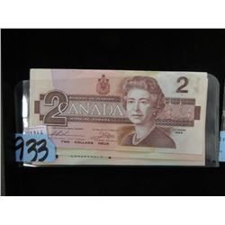 Three 1986 Canadian $2 Bank Notes