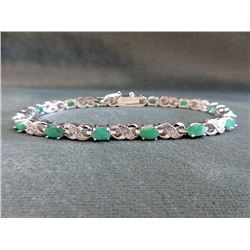 Emerald & Diamond Tennis Bracelet