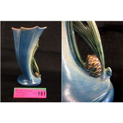 Rare Roseville Pottery Blue Pinecone Vase #490-8