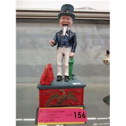 Cast Metal Animated Uncle Sam Bank