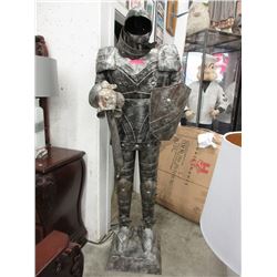 6-1/2" Foot Tall Metal Knight Statue