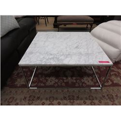 Marble Top Coffee Table on Metal Base