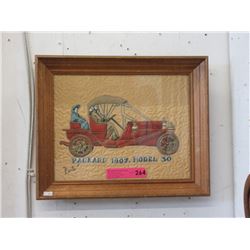 Wood Framed Fabric Art Packard Car