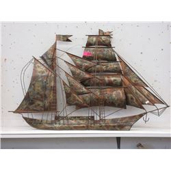 Vintage Metal Wall Art Sailboat