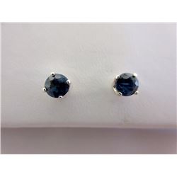 New Blue Sapphire Stud Earrings