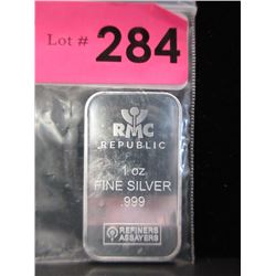 1 Oz. Republic Metals Corp .999 Silver Bar