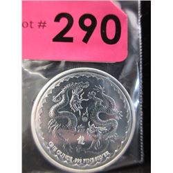 1 Oz. Niue Double Dragon .999 Silver Coin