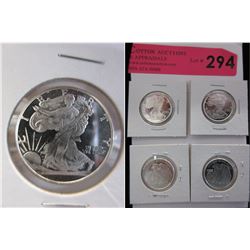 4 x 1/4 Oz. Golden State Mint .999 Silver Rounds