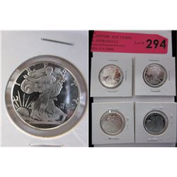 4 x 1/4 Oz. Golden State Mint .999 Silver Rounds