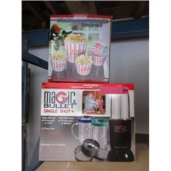 Single Shot Magic Bullet & Popcorn Bowls