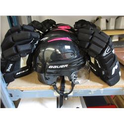 Bauer Hockey Helmet & CCM Gloves - Like New