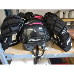 Bauer Hockey Helmet & CCM Gloves - Like New