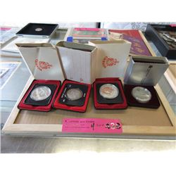 4 Canadian Silver Dollar Coins - .500 Silver
