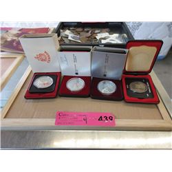 4 Canadian Silver Dollar Coins - .500 Silver