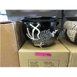 2 New 4 Piece Sets of Ceramic Plant Pots