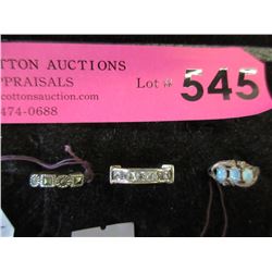 3 Vintage Sterling Silver Rings