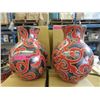 Image 1 : 2 New Oversize Red & Metallic Glazed Vases