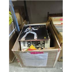 Box of Vintage LP & 45 RPM Records