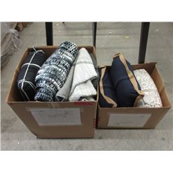 2 Boxes of Throws & Throw Cushions