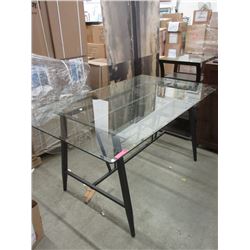 Glass Top Metal Frame Dining Table