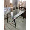Image 1 : Glass Top Metal Frame Dining Table