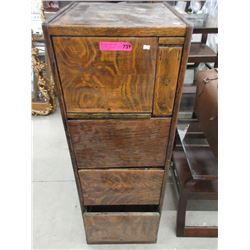 Vintage 4 Drawer Oak Filing Cabinet