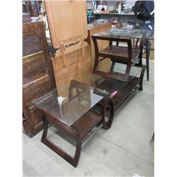 3 Piece Glass Top Coffee Table Set