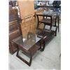 Image 1 : 3 Piece Glass Top Coffee Table Set