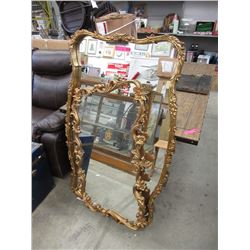 2 Wood Frame Gold Gilt Mirrors