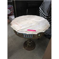 Marble Top Accent Table with Illuminated Base