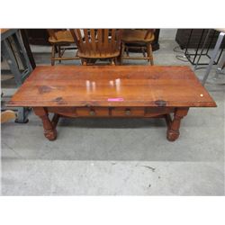 Pine Coffee Table with Drawer