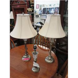 3 Metal Table Lamps with 2 Shades