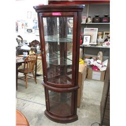 Interior Lit Corner Curio Cabinet