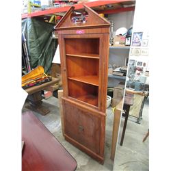 Vintage Wood Corner Cabinet