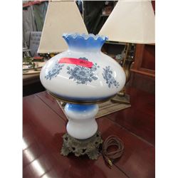 Vintage Lamp with Glass Shade