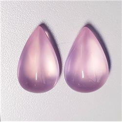 Natural Pastel Pink Rose Quartz Pair - Flawless