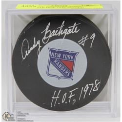 NEW YORK RANGERS ANDY BATHGATE HOF 1978 SIGNED