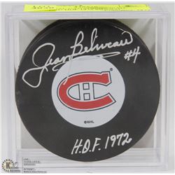 MONTREAL CANADIENS JEAN BELIVEAU HOF 1972 SIGNED