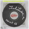 Image 1 : DETROIT RED WINGS TED LINDSEY HHOF 66 SIGNED
