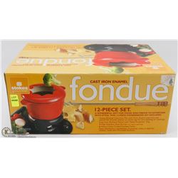 STOKES GOURMET CAST IRON ENAMEL FONDUE