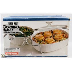 CORNING WARE FRENCH WHITE 5PC SERVING SET