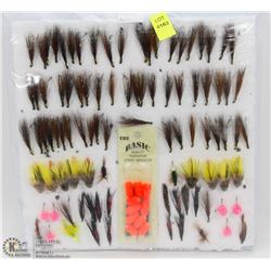90+ ASSORTED SALMON AND ASSORTED FLIES