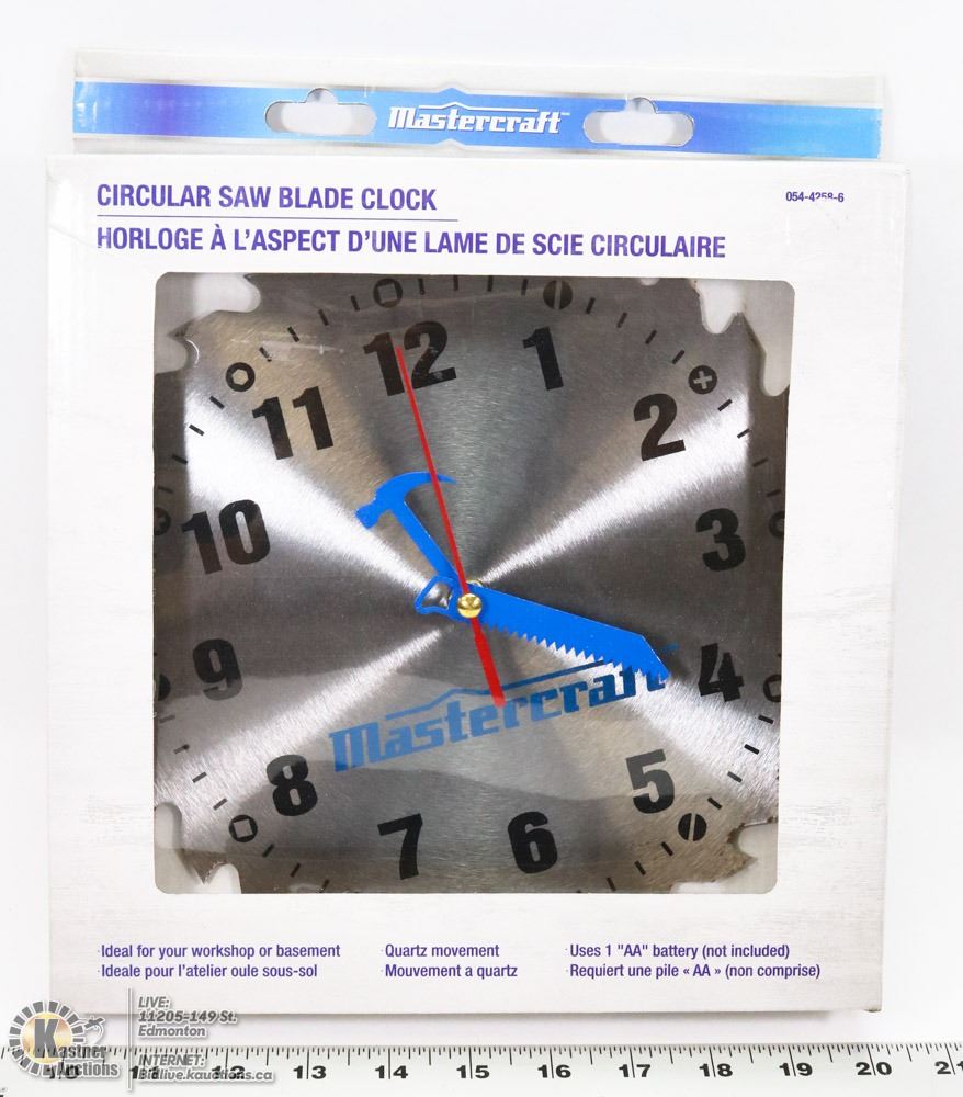 MASTERCRAFT CIRCULAR SAW BLADE CLOCK