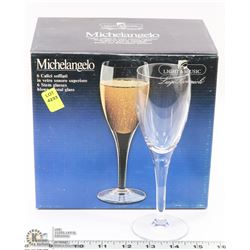 6PC BLOWN CRYSTAL WINE GLASS SET