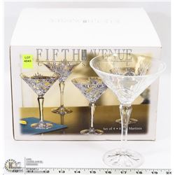 4PC FIFTH AVENUE CRYSTAL MARTINI GLASS SET