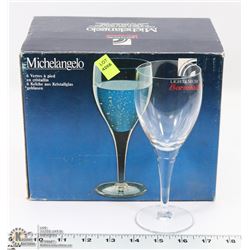 MICHELANGELO 6PC GLASS SET -BLOWN CRYSTAL