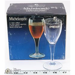 MICHELANGELO 6PC GLASS SET -BLOWN CRYSTAL