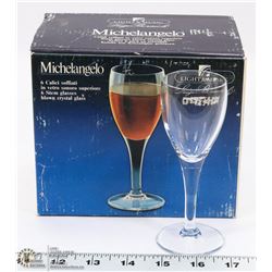 MICHELANGELO 6PC GLASS SET -BLOWN CRYSTAL